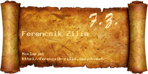 Ferencsik Zilia névjegykártya