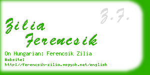 zilia ferencsik business card